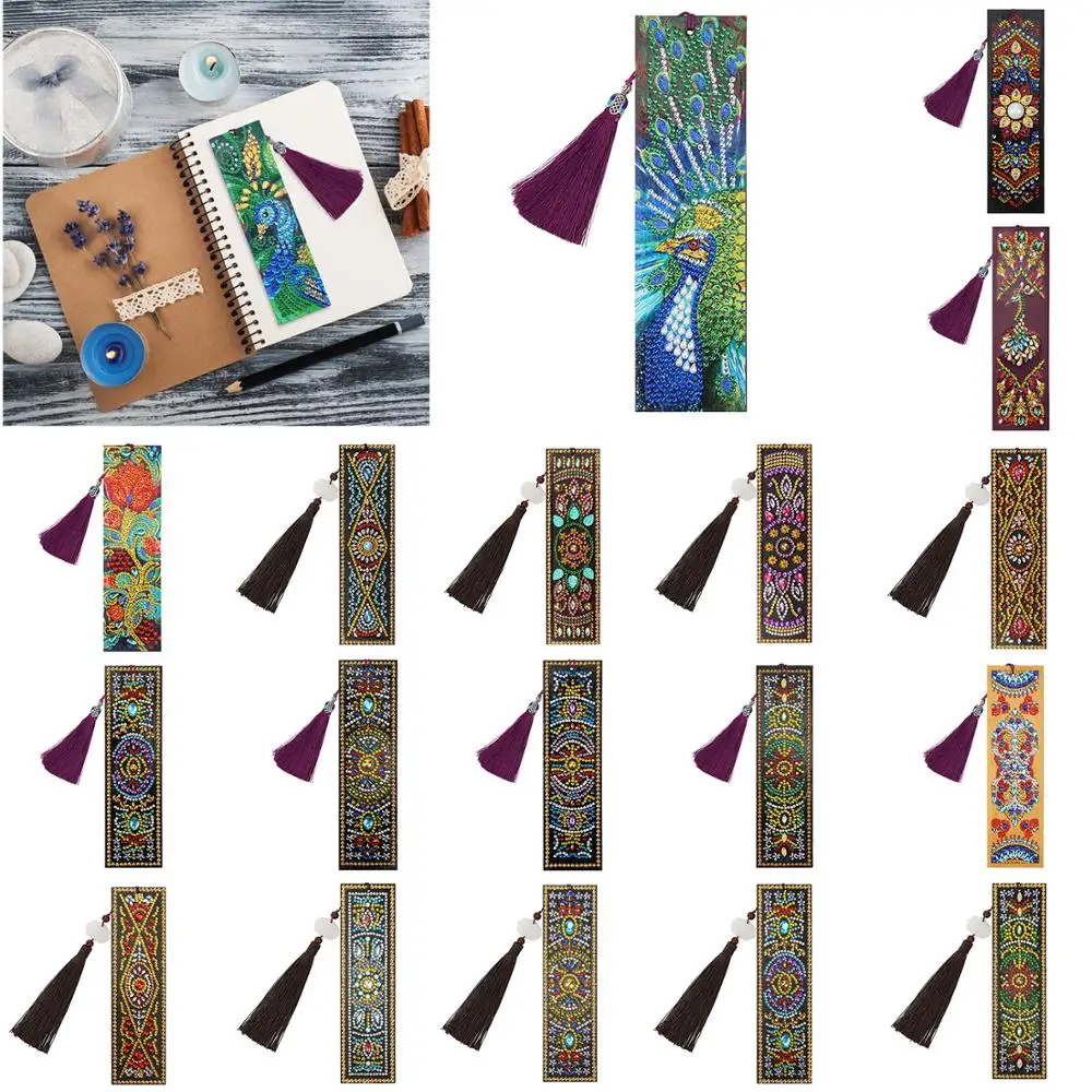 5D сделай сам алмазная живопись кожа бриллиантовые закладки книга особой формы