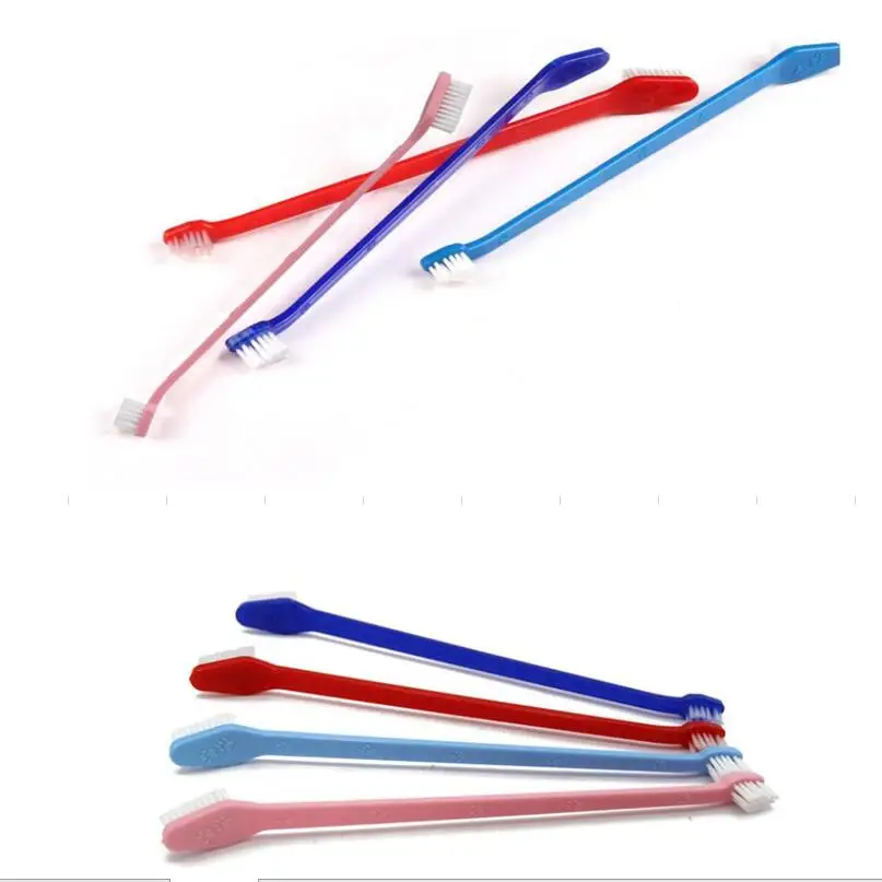 50pc/lot Pet Toothbrush Dog Cat Cleaning SuppliesTeddy Dog Brush Tartar