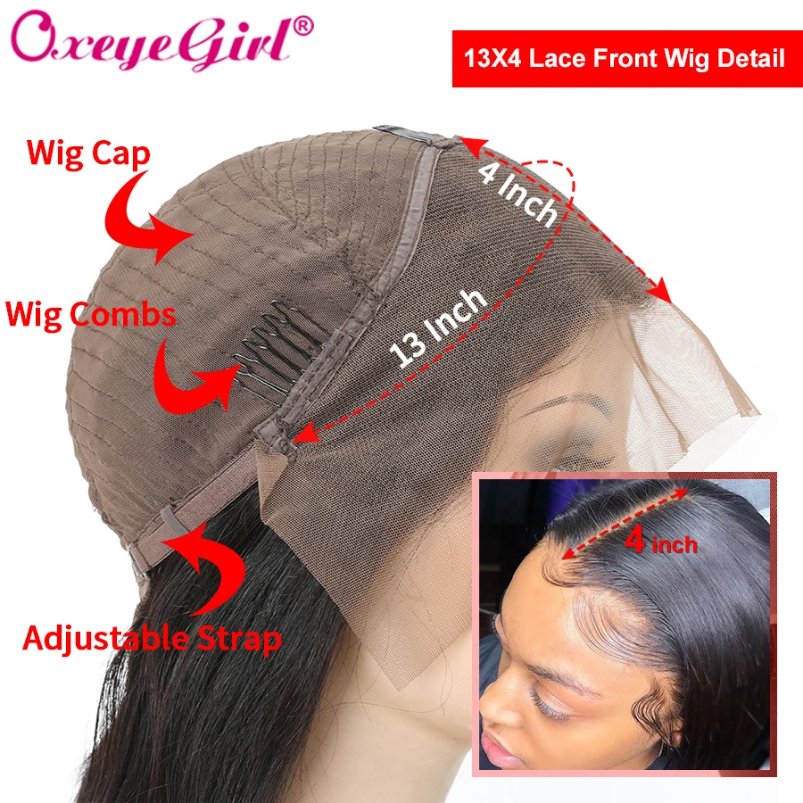 Oxeyegirl 13x4 Синтетические волосы на кружеве человеческих волос парики для чернокожих Для женщин яки кудрявый прямой парик Малазийские Волосы Remy человеческие Синтетические волосы на кружеве парик