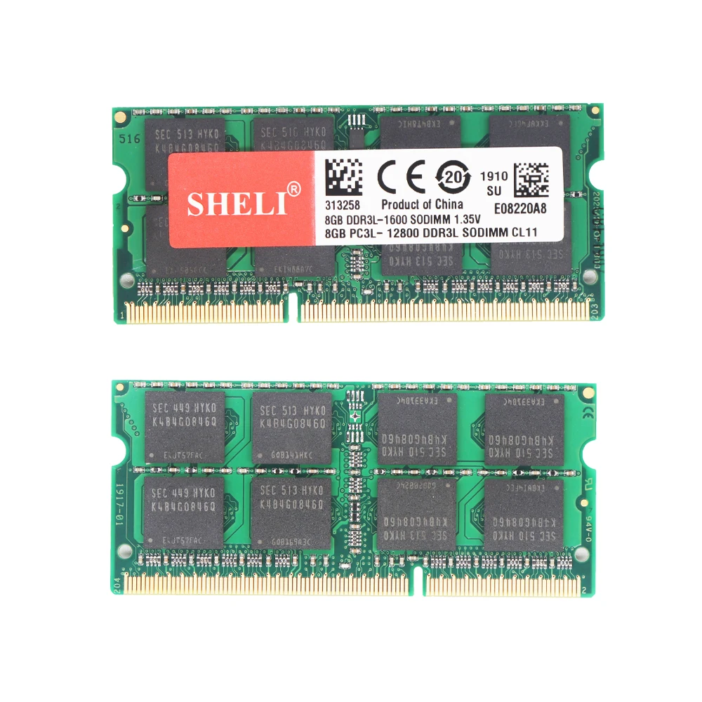 Оперативная память для ноутбука SHELI 8 ГБ 16 DDR3L CL11 1600 МГц 204 PIN 1 35 в|Оперативная