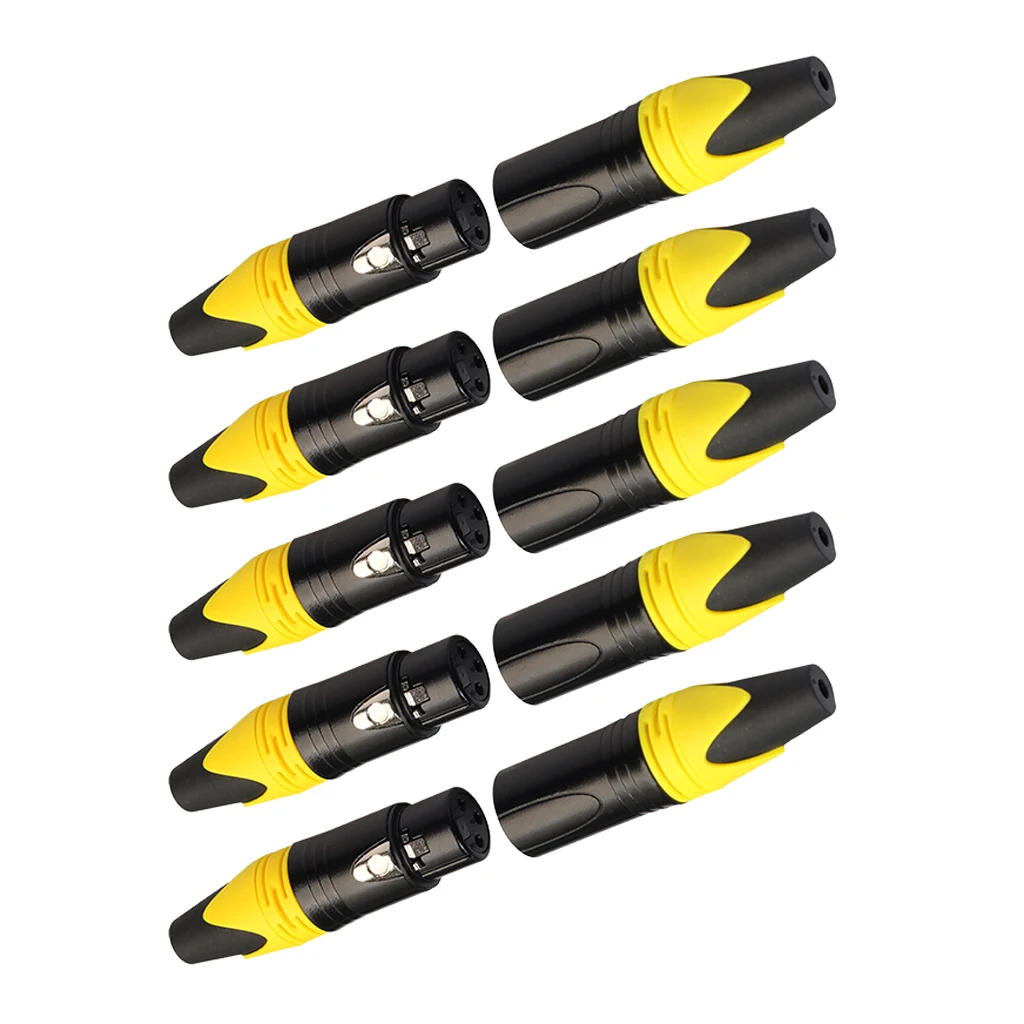 5 Pairs XLR Connector Male and Female Microphone Mic Audio Adapter DIY Parts