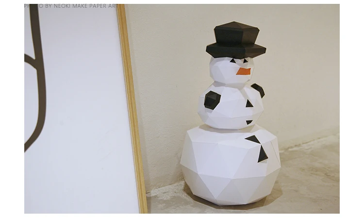 Снеговик 55 см бумага 3D DIY Материал руководство творческий домашний декор реквизит#3321 ручной работы милые геометрические бумажные фигурки
