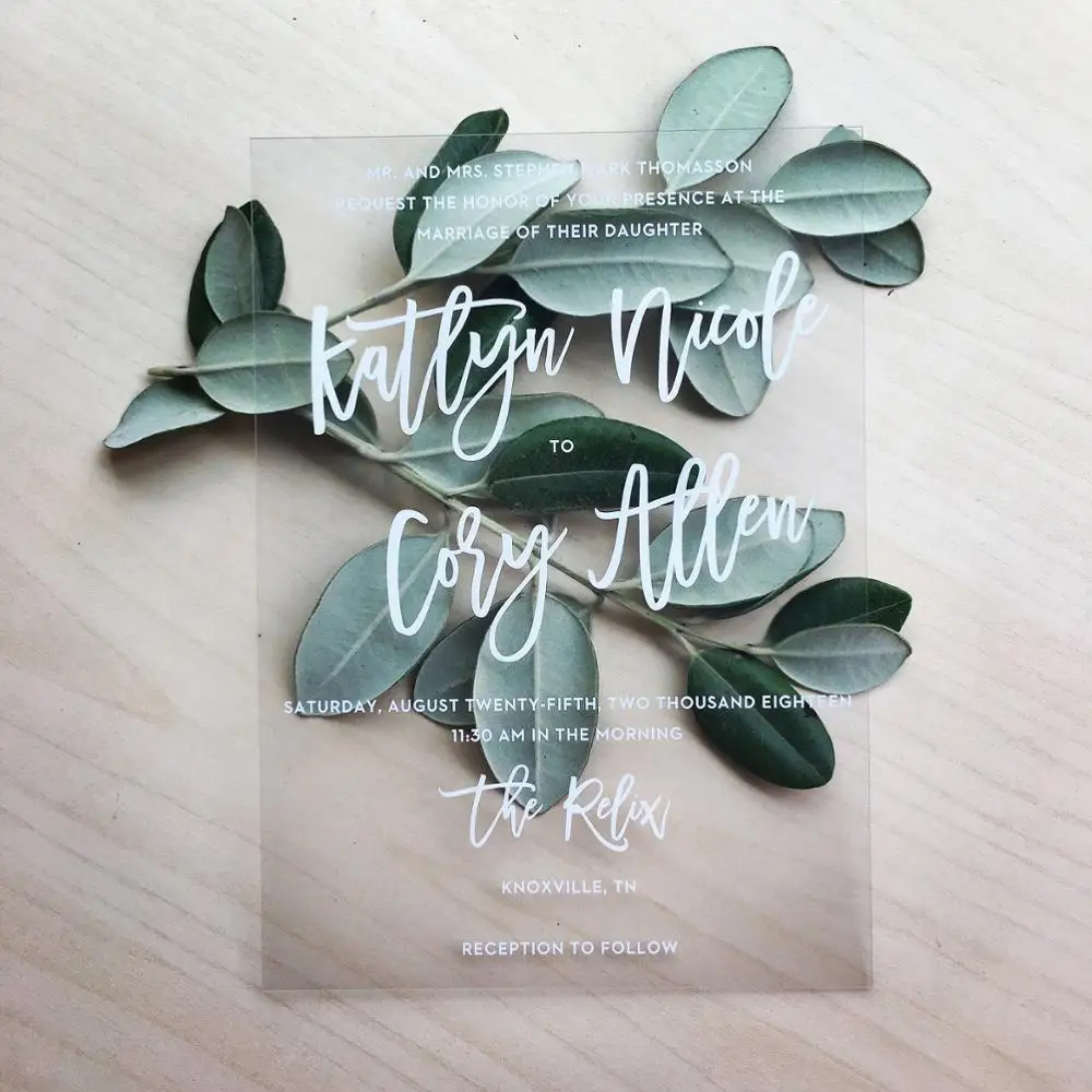 

Vinyl Invitation. Clear Wedding Invitation. Transparnet Invitations