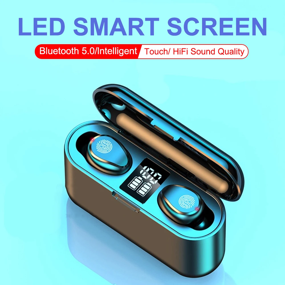 Новые беспроводные наушники F9 Bluetooth 5 0 TWS HIFI мини в ухо Спортивная гарнитура для