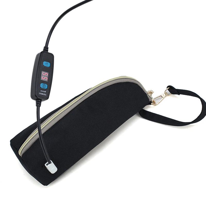 Black Новинка, USB Подогреватель детских бутылочек для молока, коляска для путешествий, уличная детская бутылочка для кормления, термостатический подогреватель - Цвет: Black