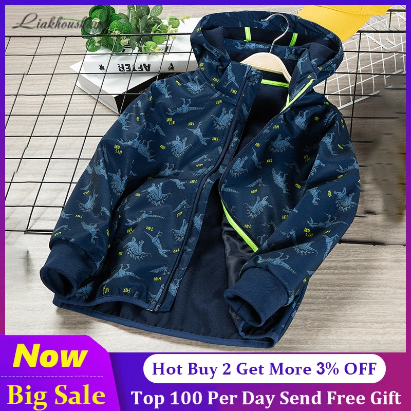 Jackets For Teens Spring Autumn Warm Clothing Children's Coats Padded Hooded Boys Jacket Waterproof Windproof Clothing