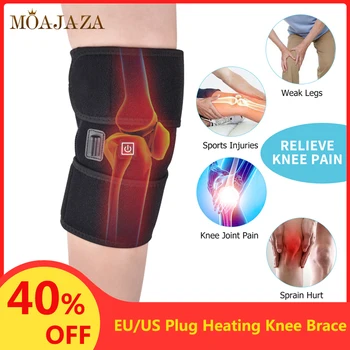 

1Pc Heating Knee Brace Support Arthritis Joint Pain Relief Knee Pads Hot Compress Thermal Heat Therapy Wrap Protector EU/US Plug