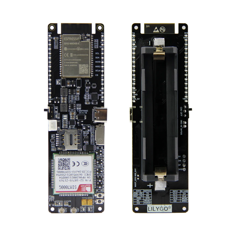 Официальный TTGO T-SIM7000G модуль ESP32-WROVER-B чип Wi-Fi Bluetooth 18560 Батарея держатель