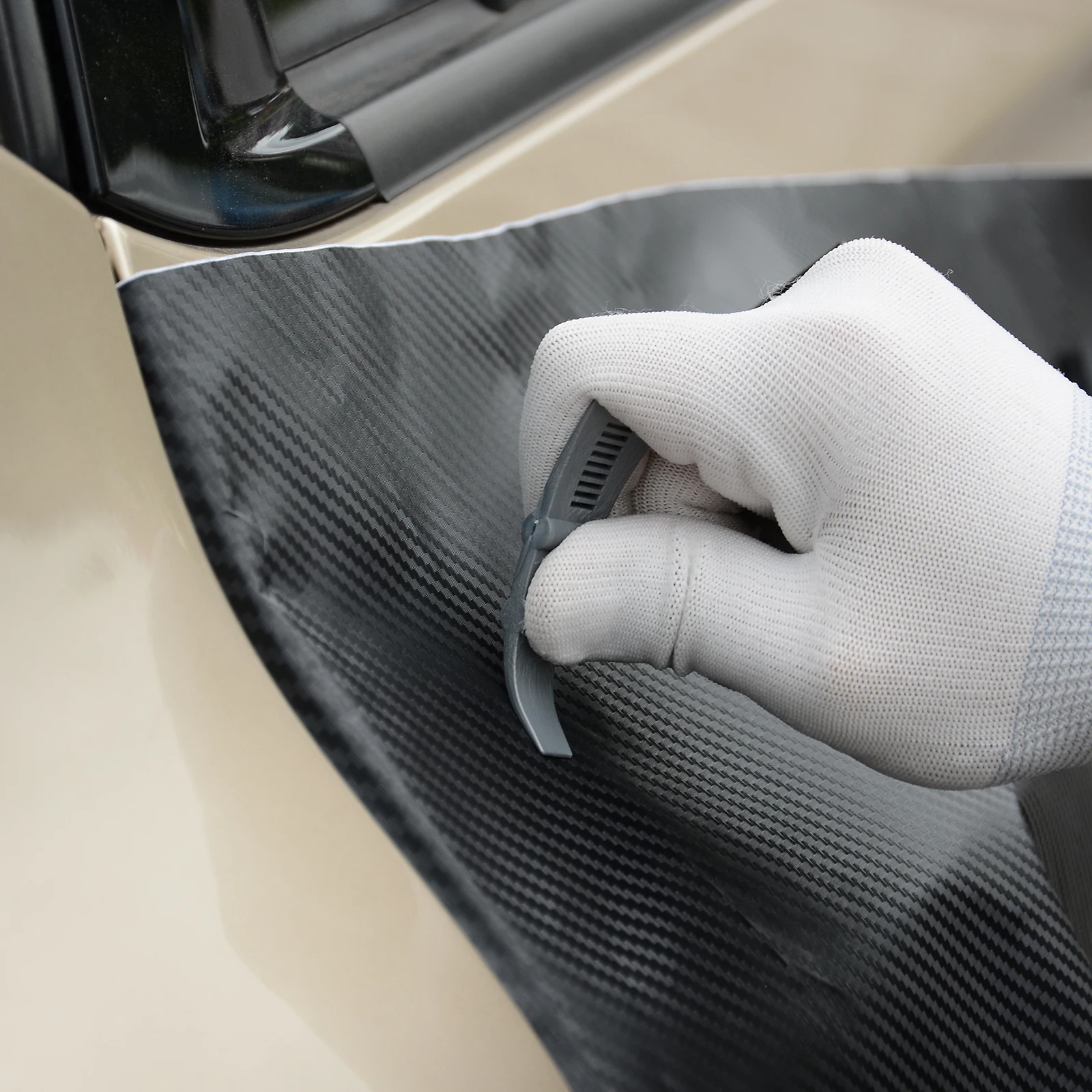 FOSHIO Vinyl Wrap Car Sticker Glue Remover Squeegee Scraper Carbon Fiber Film Installing Auto Accessories Window Tinting Tool