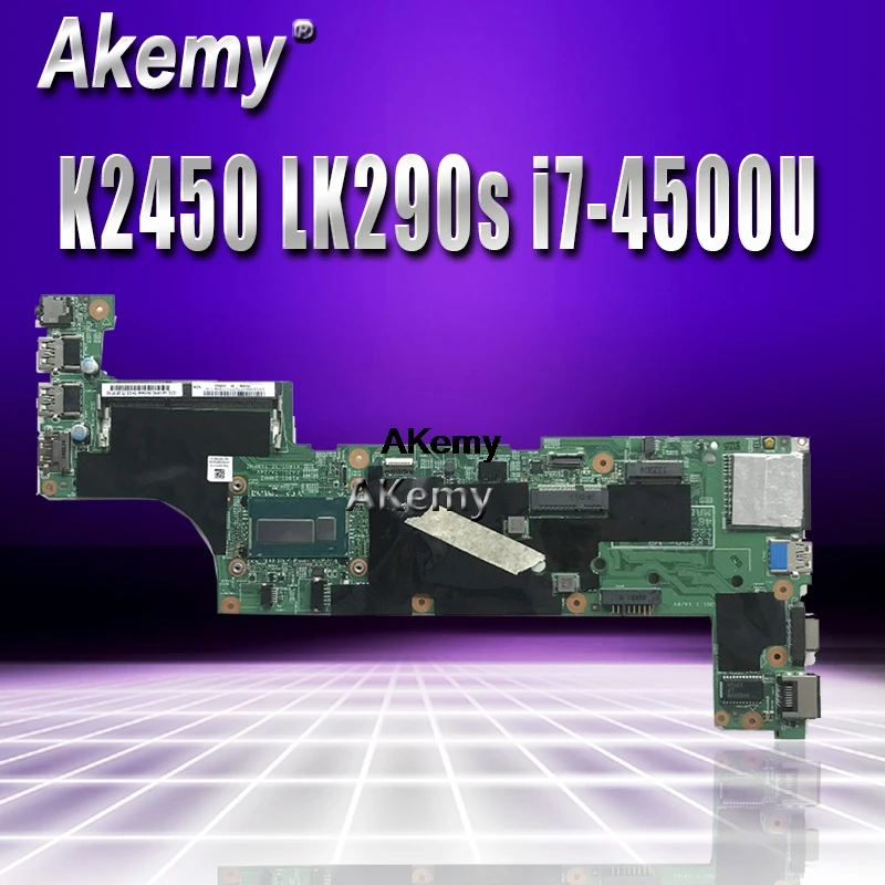 

AKEMY For Lenovo K2450 LK290s Laptop Motherboard LK290S MB 12288-2 48.4LM03.021 FRU 90003779 554LM01011G I7-4500U CPU DDR3L