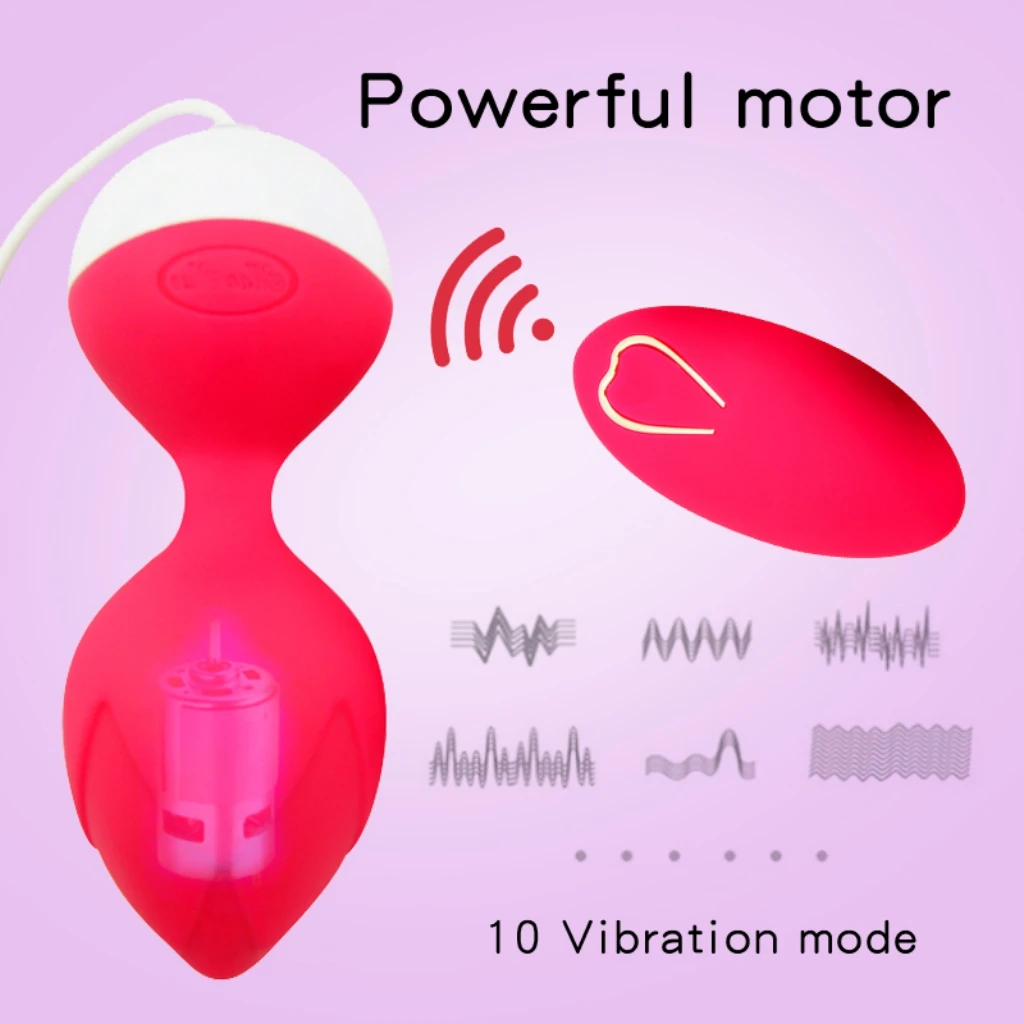 Remote Control Powerful Vibrating Pulsing Vaginal Tightening Stimulating Training Kegel Ball Exerciser Massager Masturbator