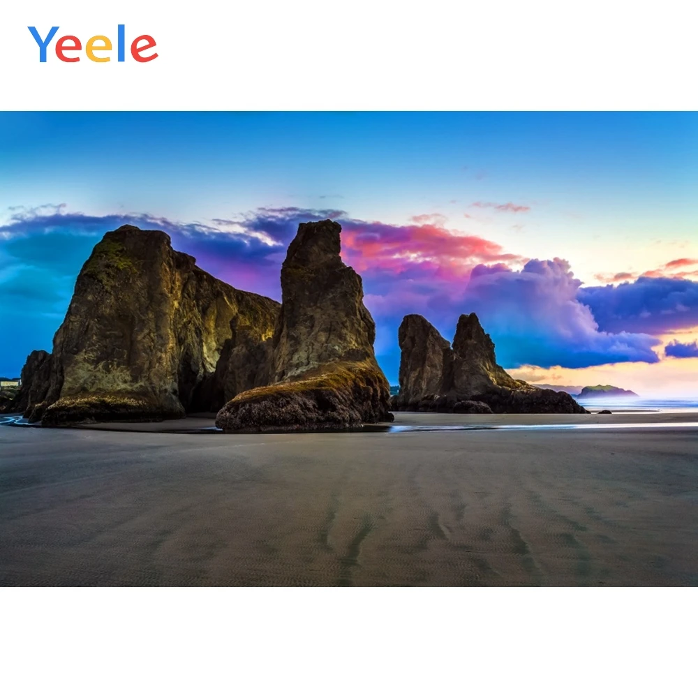 Фон для фотосъемки с Горным пейзажем летний праздничный фон морской пляж