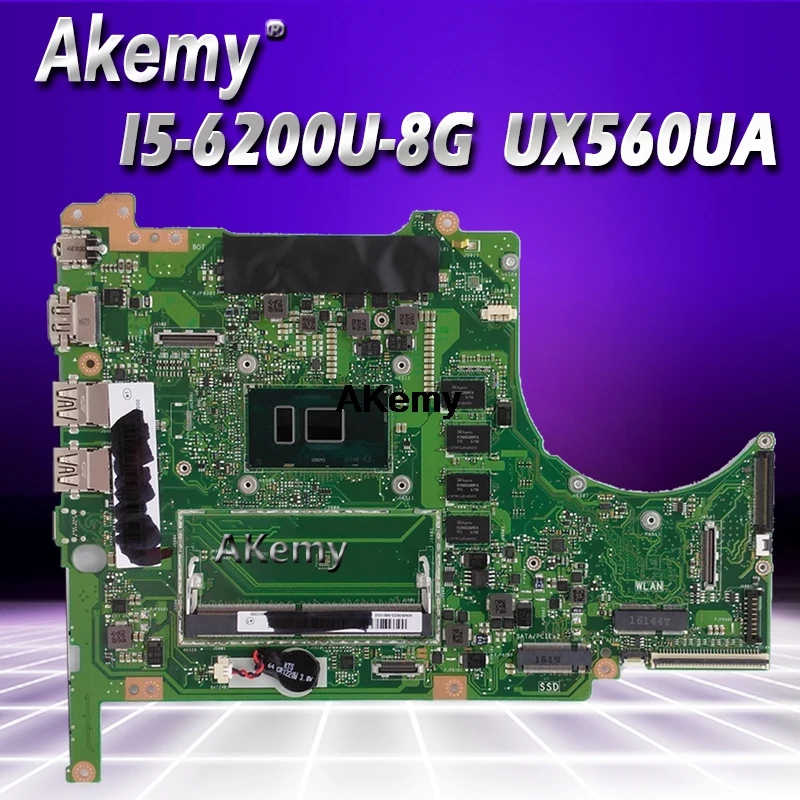 LAOKE для ASUS UX560UA-1B Q504UA материнская плата для ноутбука с I5-6200U процессором PN 60NB0BZ0-MB1300 8 Гб оперативной памяти DDR3 тест ОК