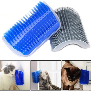 

Pet Products For Cats Brush Corner Cat Massage Self Groomer Comb Brush With Catnip Cat rubs the face a tickling comb