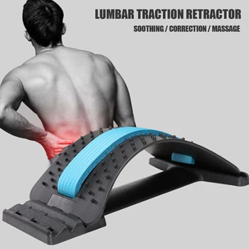 

Back Massager Stretcher Stretch Relax Stretcher Lumbar Support Spine waist Pain Relief Chiropractic Fitness Massage Equipment