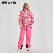 Высококачественный Женский бренд женский лыжный костюм сноуборд куртка для женщин и брюки комплект ветрозащитная водонепроницаемая одежда зимний костюм