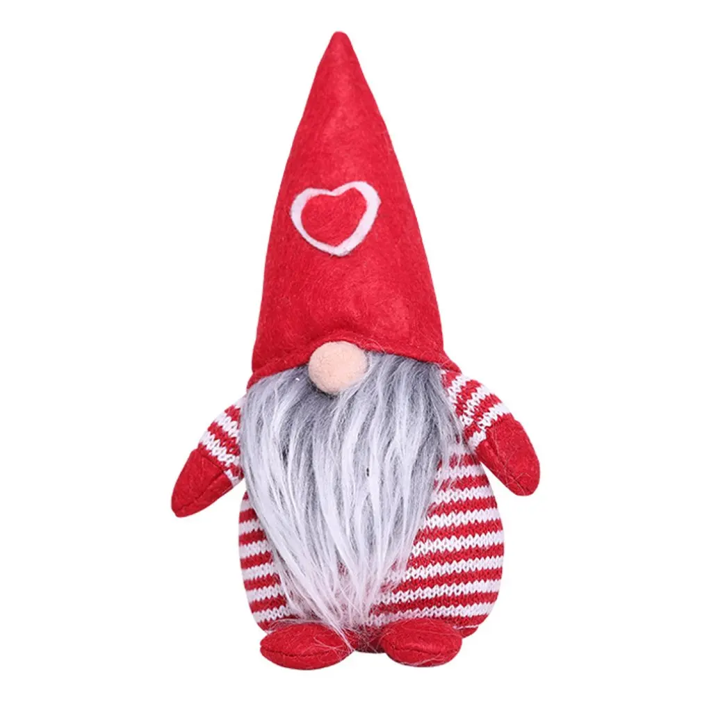 Red Hat Navidad Love cap стоящая осанка без лица кукла креативная безликая кукла Новогодний подарок для детей Рождественское украшение для дома - Цвет: Red Hat