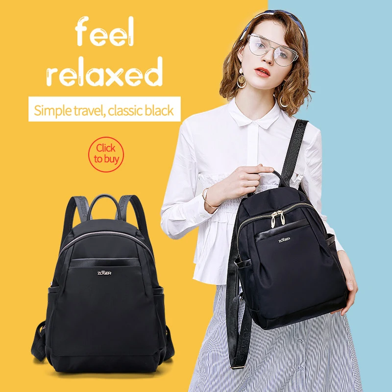 

Zoger backpack ladies Oxford cloth backpack casual Korean version of the simple travel canvas small fresh college wind bag tide