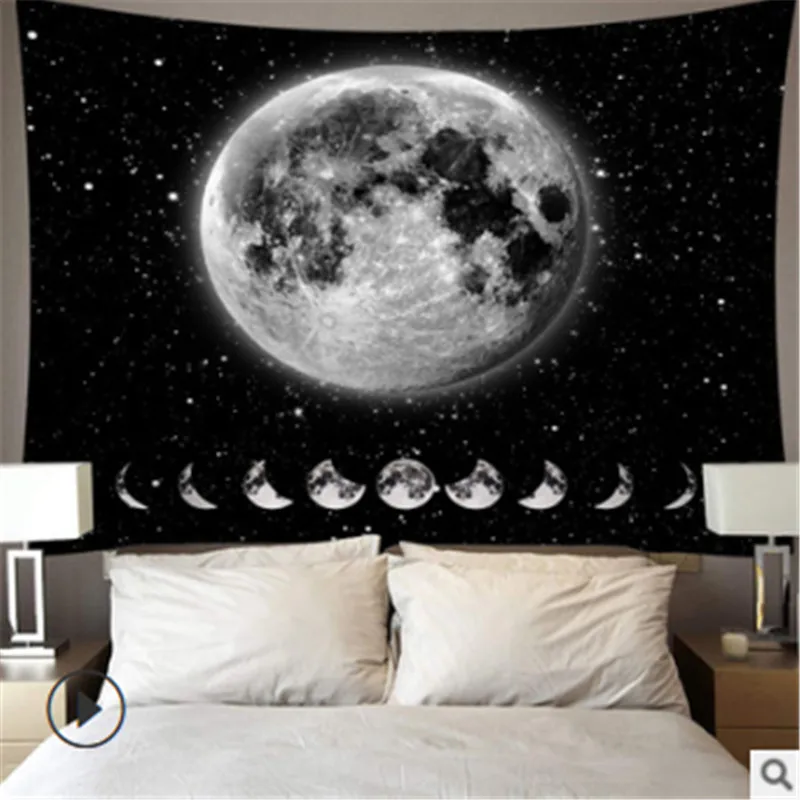 

Tapestry Wall Hanging Polyester Lion Moon Pattern Blanket Tapestry Pattern Blanket 95Ч73 CM For Bedroom Tapestry Home Decor