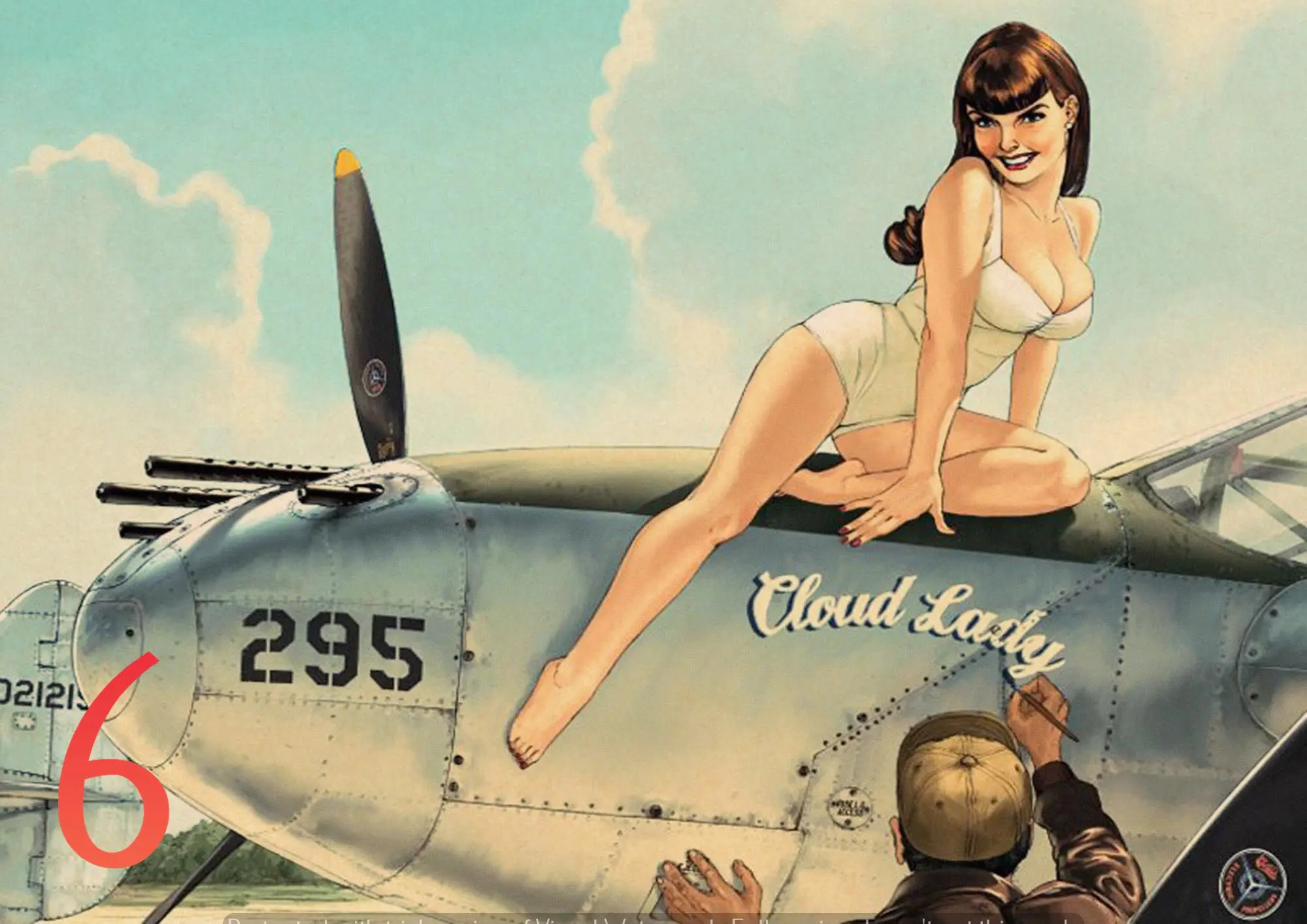 Perfect JL World War II Aircraft and Beauty girl Home Retro Poster Kraft Dr...