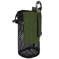 Bassdash Water Bottle Pouch with Molle Straps Belt Clip Carabiner Foldable Mesh Holder Bag for Travel Fishing Hunting Hiking 1