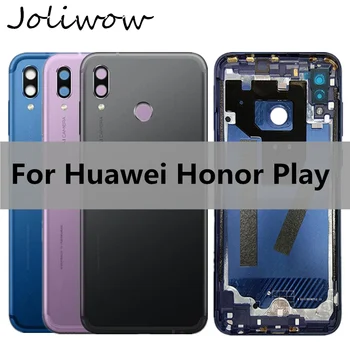 

For Huawei Honor Play COL-AL00 AL10 Battery Cover Back Glass Rear Door Housing Case Side Keys + Glass Lens + Flash
