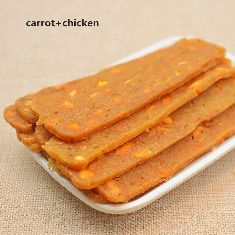 Fresh Vegetable Chicken Luncheon Meat Pet Dog Snacks Natural Vegetable Chicken Slices Puppy Snacks Fresh Breath Delicious Food - Цвет: 3