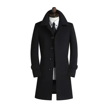 

new arrival Winter wool coat men's spuer large slim overcoat casual cashmere thermal trench outerwear plus size S-7XL8XL9XL
