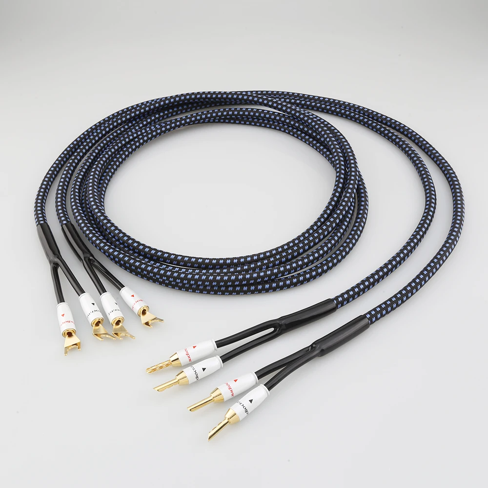 Audiocrast Sp14 Alta Fidelidade Prata Chapeado Alto-falante Cabo Oi-fim Occ Alto-falante Fio para Sistemas Hi-fi y Plugue Banana um Par - Image 5