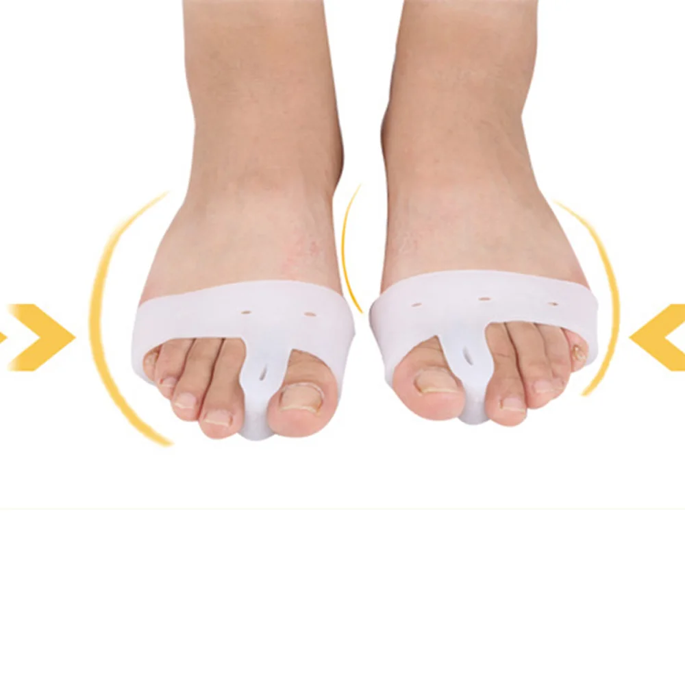 2 Pcs Gel Silicone Toe Thumb Bunion Pain Relief Straighteners Separators Tools