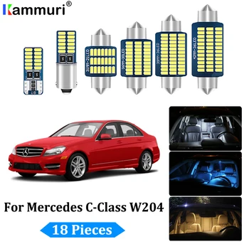 

KAMMURI 18Pcs LED Lamp Interior dome Light Kit For Mercedes Benz C class W204 Sedan C180 C200 C220 C250 C300 C350 (2008-2014)