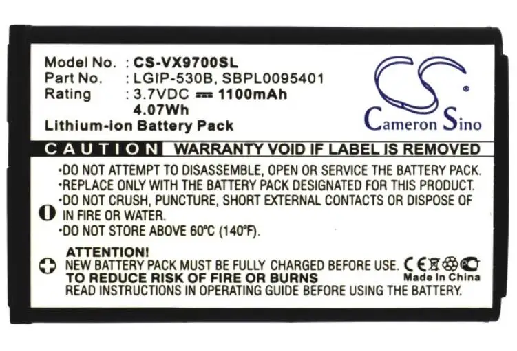 Cameron sino 1100 мАч батарея для LG Versa VX9600 VX9700 вызов LGIP-530B LGIP-930B SBPL0095401 SBPL0095601 | Мобильные