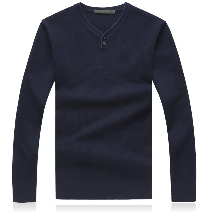 PVIVIYONG Новое поступление осенний высококачественный мужской свитер, мужские повседневные пуловеры 9862 - Цвет: Тёмно-синий
