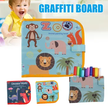

Water Coloring Painting Book Animal Activity Reusable Wiping Seamless Portable Picture Book for Kids BM88