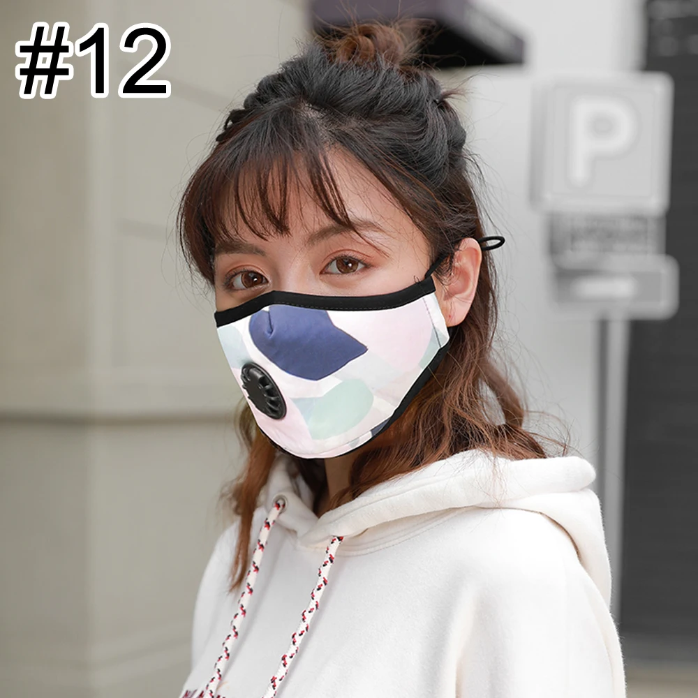 1 шт Анти-загрязняющая маска для лица, Ветрозащитная маска для лица от пыли, моющаяся многоразовая маска для рта, Пылезащитная защитная маска - Цвет: 12