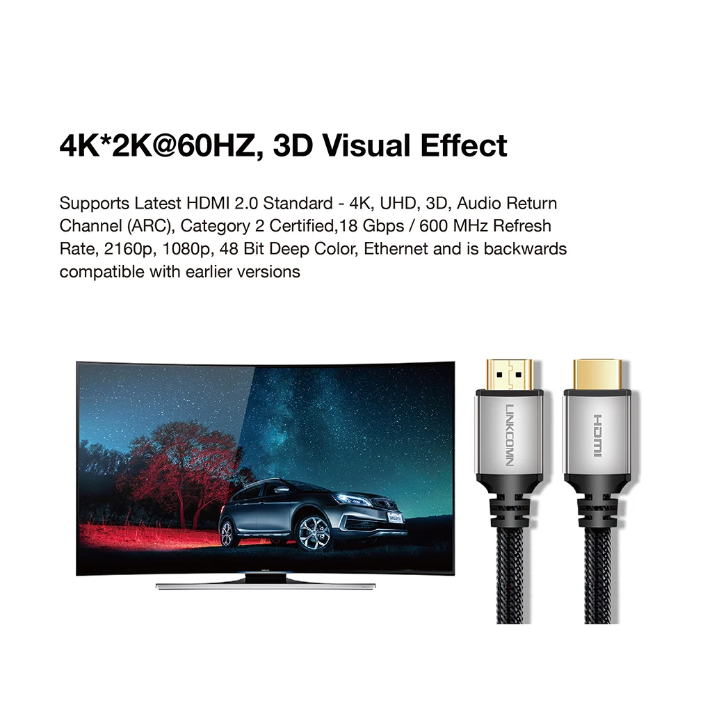 Linkcomn HDMI кабель 2m 3m 5m высокоскоростной 4K x 2K 60HZ 2160P 3D max