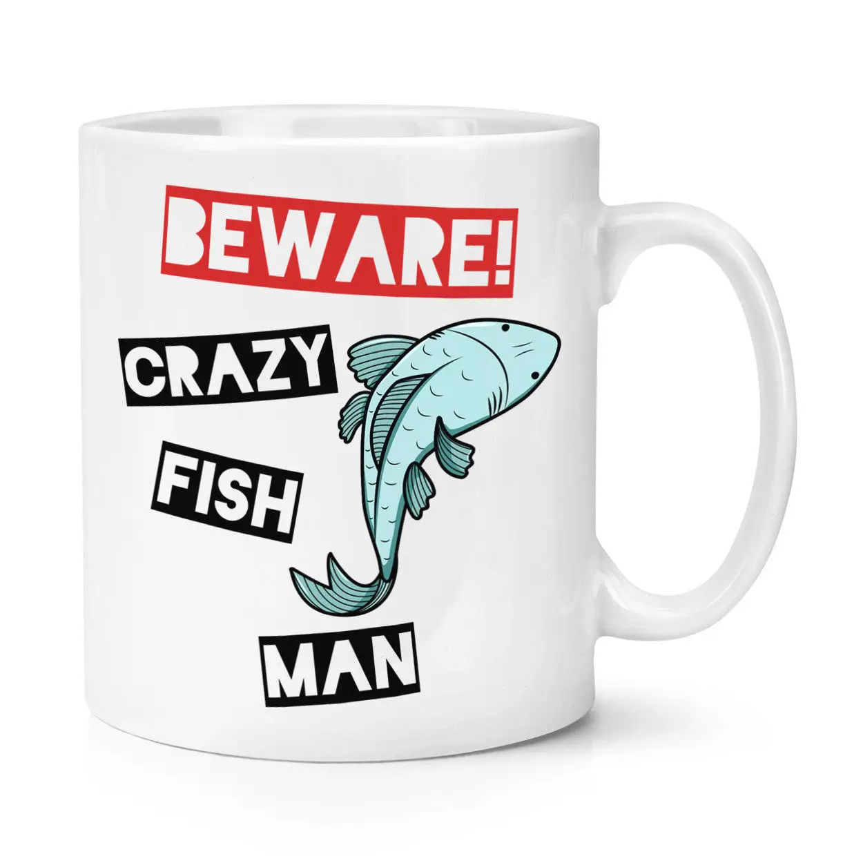 Остерегайтесь Crazy Fish Man 10oz кружка чашка забавное животное|Кружки| |