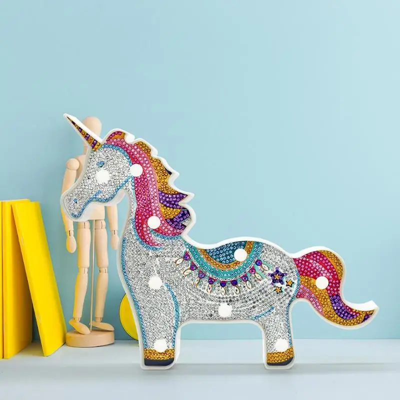 СВЕТОДИОДНЫЙ ночник в форме лошади DIY алмазная живопись специальная форма полная дрель