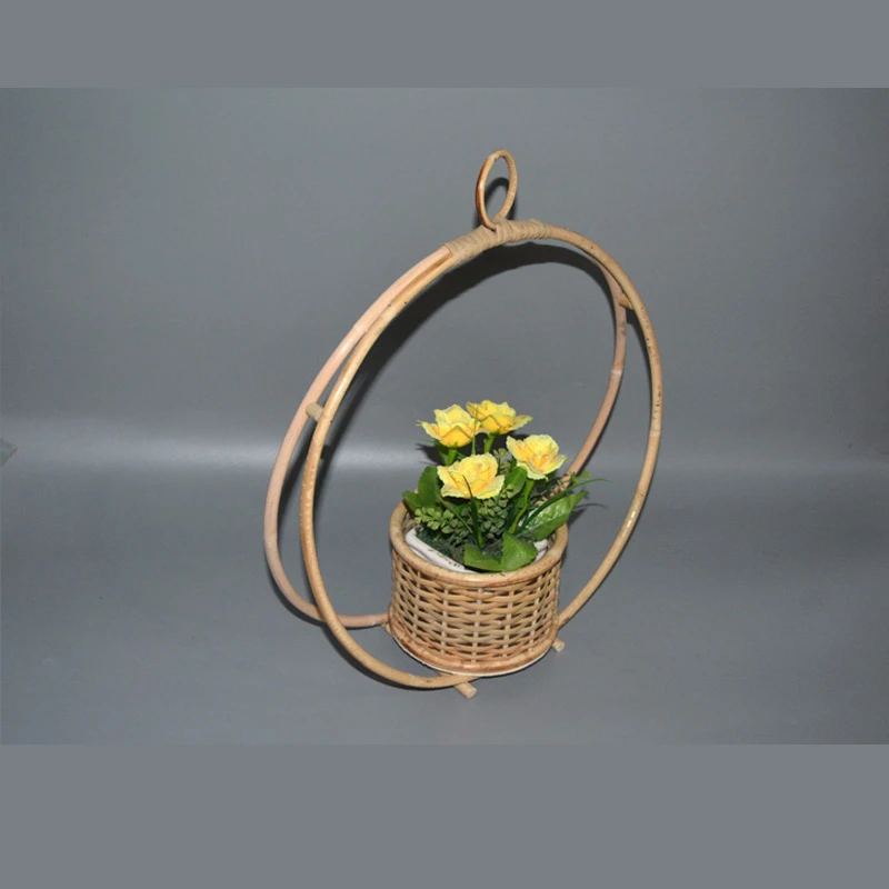 New Creative Storage Basket Wall Hanging Flower Vase Garden Home Decoration Plant Organizer Bamboo Weaving Hand-woven
