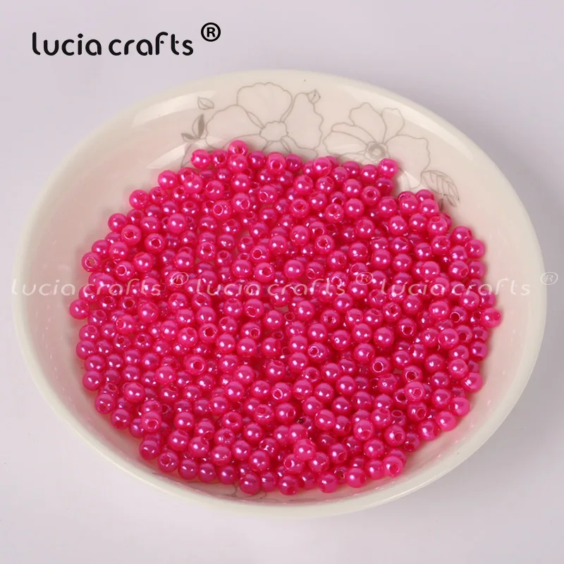 Lucia crafts, 4 мм, 500 шт./лот, разноцветные Круглые бусины с имитацией жемчуга, аксессуары для изготовления своими руками, E0813