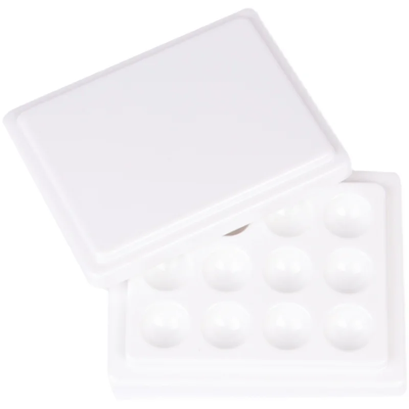 Watercolor Paint Palette 12-Well Mini Plastic With Lid For Gouache Nail Painting Drawing Art Supplies color palette watercolor palette