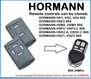 

Hormann Marantec 868 garage door remote control duplicator HSM2 HSM4 868 Marantec Digital D302 868 remote