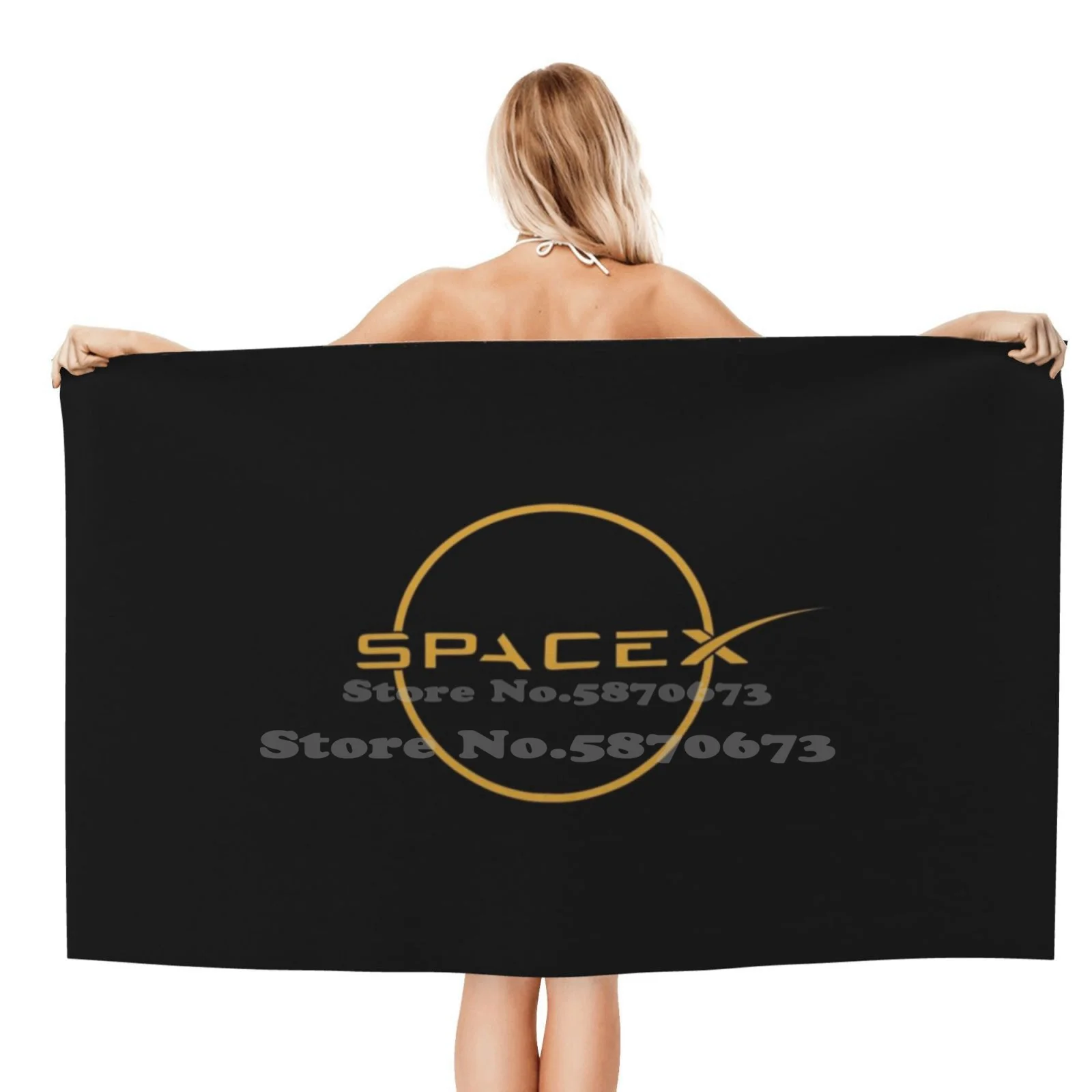 Spacex Planet Gold Fan Art Logo Bagno Nuoto Scuola Viaggio Asciugamani Morbidi Elon Musk Elon Musk Cybertruck Cyber Truck Tesla