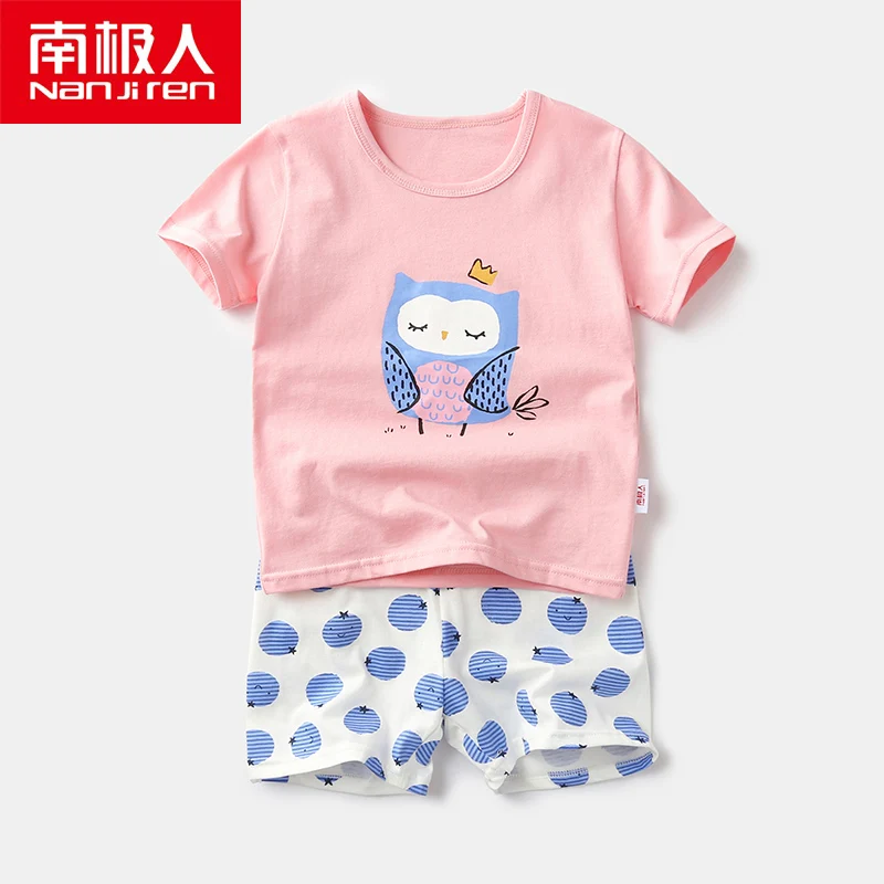 NANJIREN/летние детские пижамные комплекты шорты рубашка для сна комплект одежды