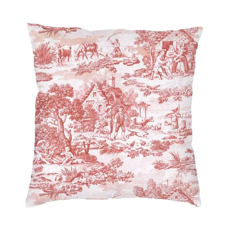 

Мягкая винтажная Французская ткань с рисунком Jouy, наволочка для диванной подушки, домашняя декоративная наволочка для подушки, наволочка для дивана