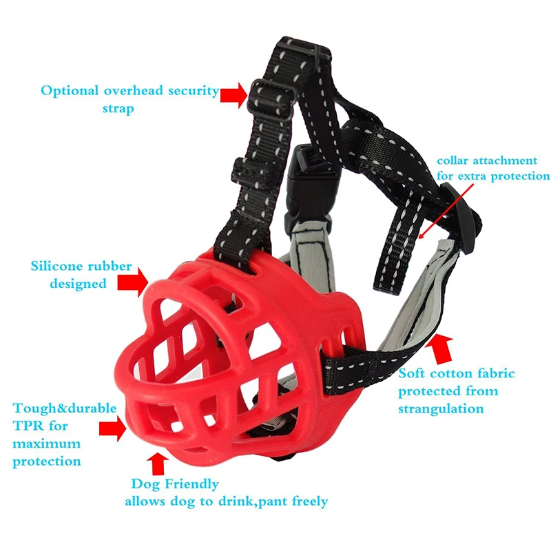 Мягкий силиконовый ПЭТ предотвращает укусы лай собака мордочка безопасности Собака Рот маска вентилируемая ПЭТ кора укуса крышка избегайте есть неправильно