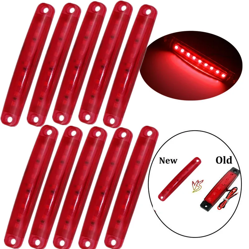 

10pcs Red 9LED Bus Truck Trailer Truck 24V LED Lights Side Marker Light Waterproof LED Light Tail Indicator Parking Light