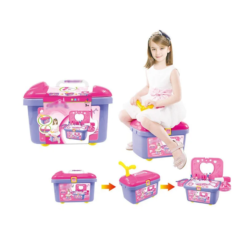 

Children Dresser Scooter Makeup Kit Set Girl's Cosmetics Play House Educational Toy Birthday Gift