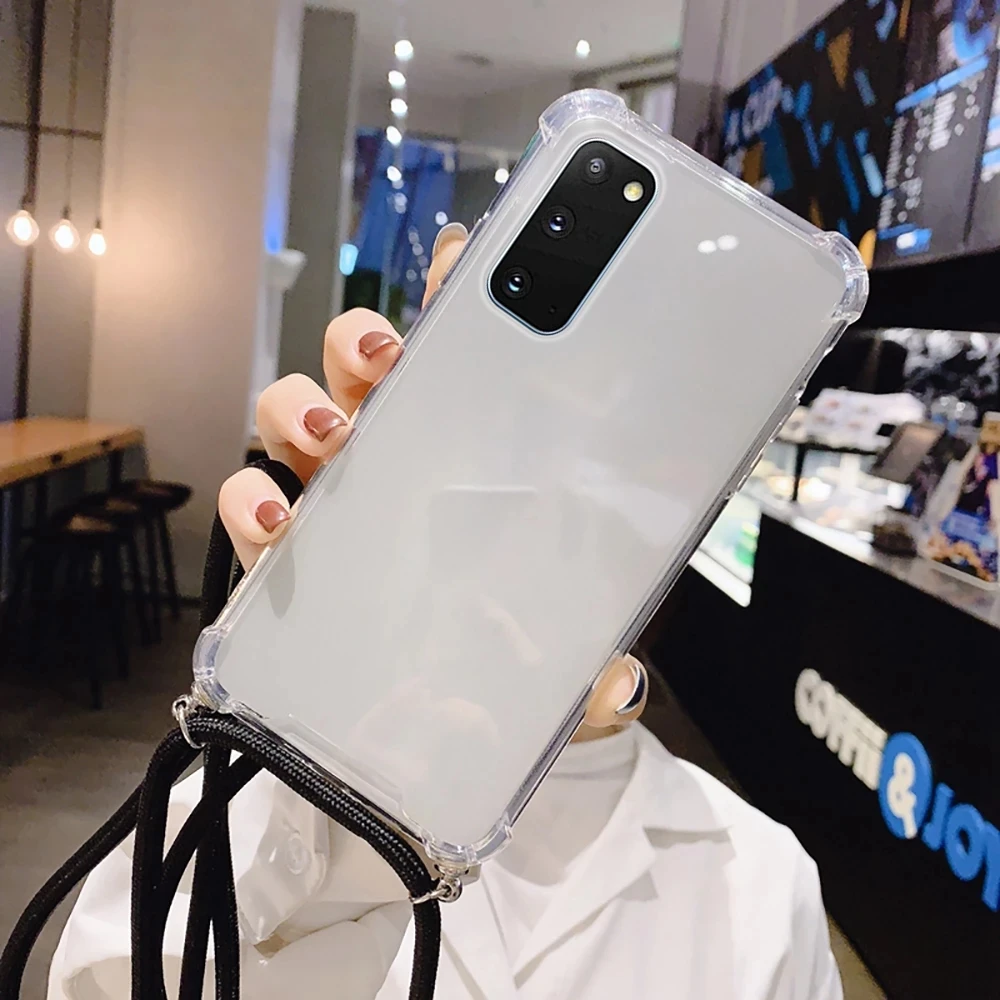 Чехол для Samsung S20 FE S8 S9 S10 lite Plus A30 A50 A70 A51 A71 Note 8 9 10 plus 20 ultra Lanyard Fundas|Бамперы| |
