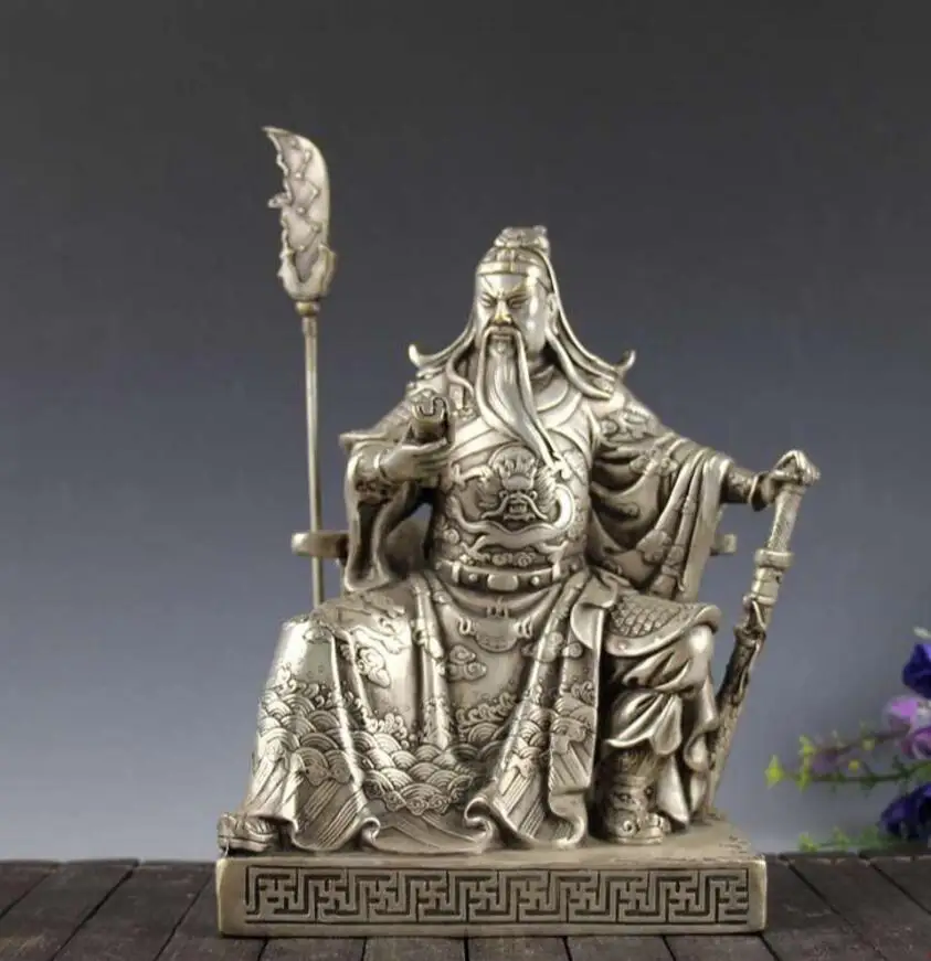 Медная статуя из белой меди Guan Gong Wu Бог богатства украшения для дома декоративное